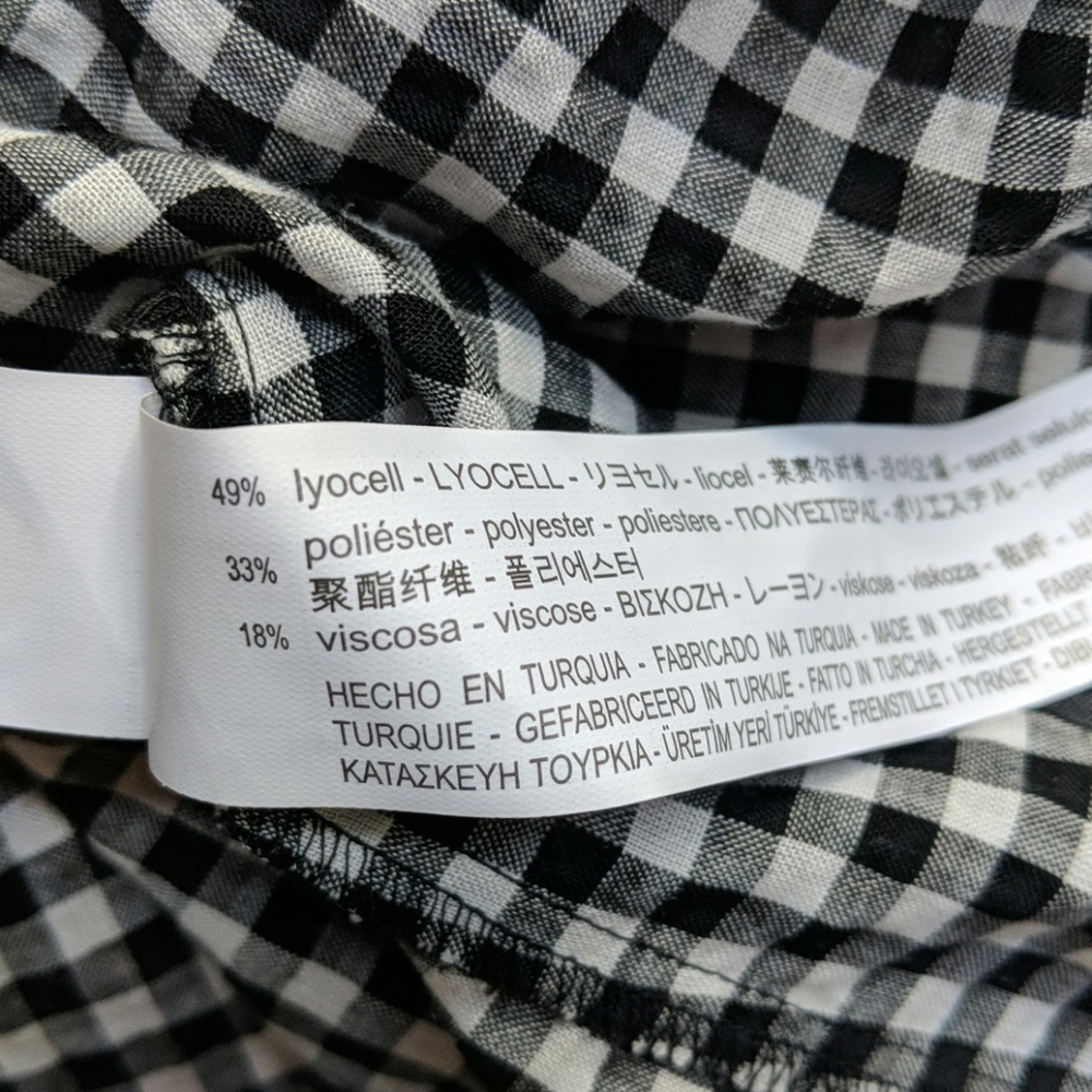 Zara Frilled Gingham Ruffle Neck Top - Picture 5 of 6